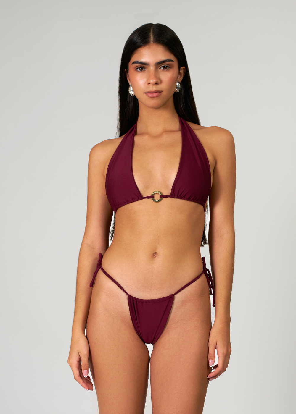 Ivy Merlot halter bikini set – Casabianca Swim